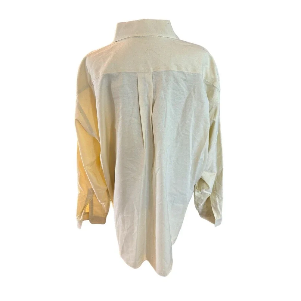 BROOKS BROTHERS XLarge‎ Long Sleeve Oxford Shirt Yellow Monogrammed - Picture 3 of 11